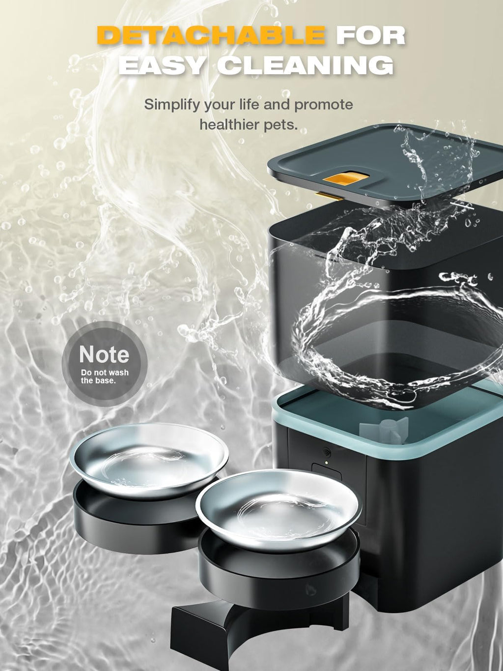 Automatic WiFi App Control Cat Feeder with Stainless Steel Bowl X6442