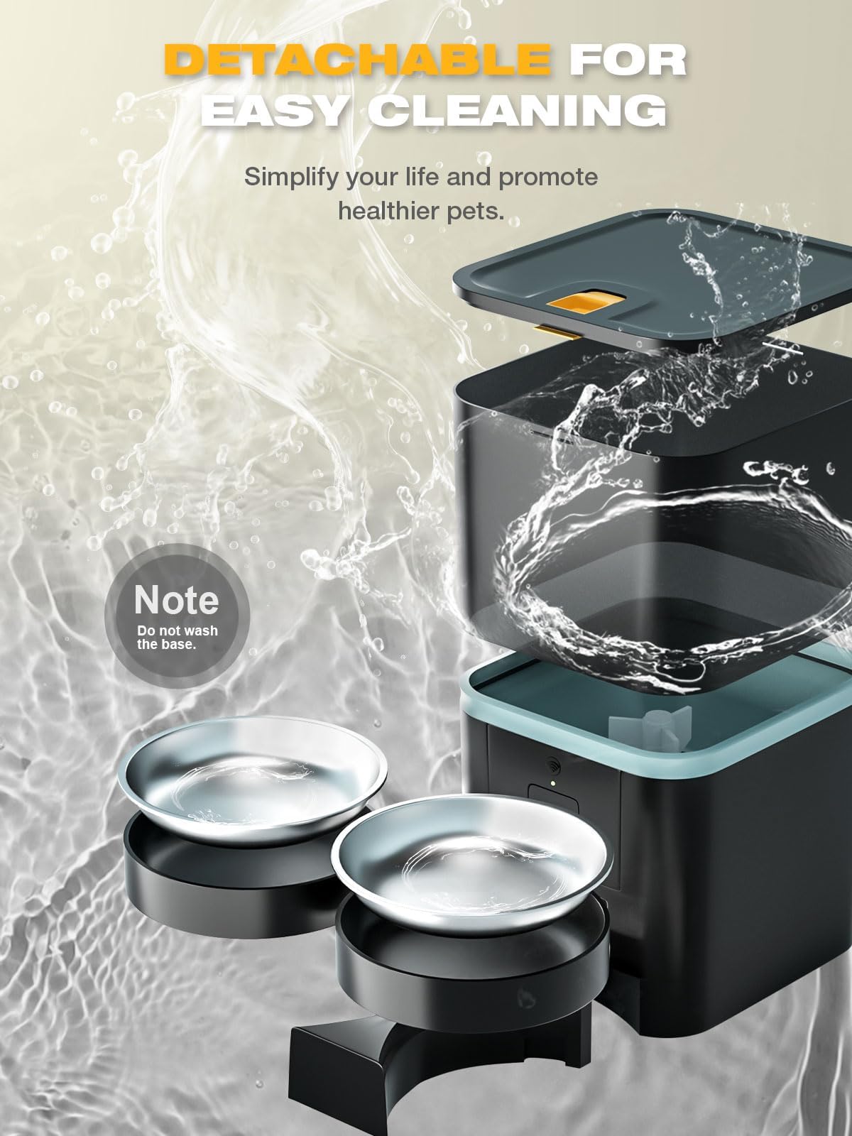 Automatic WiFi App Control Cat Feeder with Stainless Steel Bowl X6442