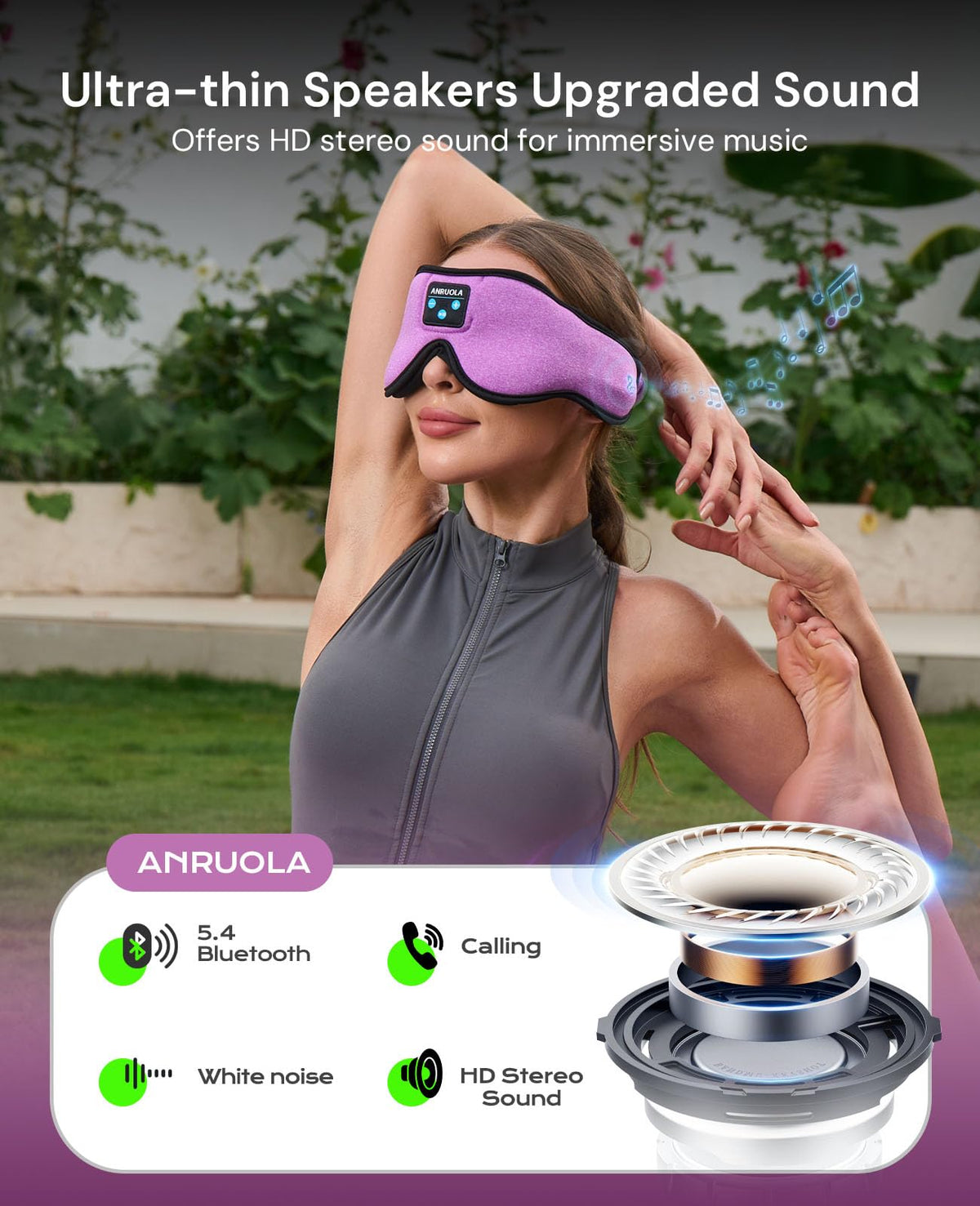 Bluetooth Sleep Mask with Blackout Eye Mask H657