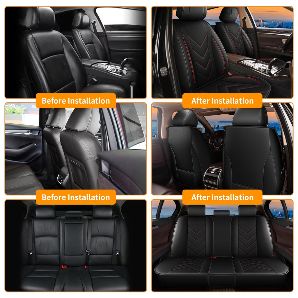 Waterproof Leather Full Set Car Seat Covers F6215
