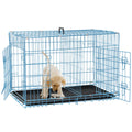 Folding Metal Dog Crate with Plastic Tray & Divider H6809