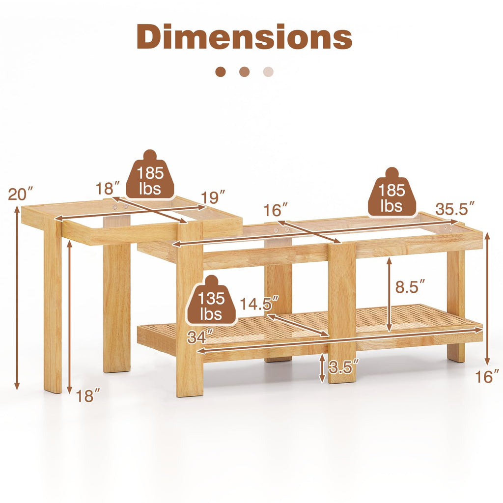 Nesting Coffee Table Set of 2 Rattan Tempered Glass R683397