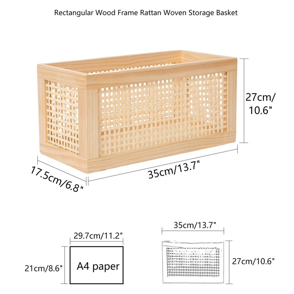 Rectangular Rattan Woven Storage Basket H415090
