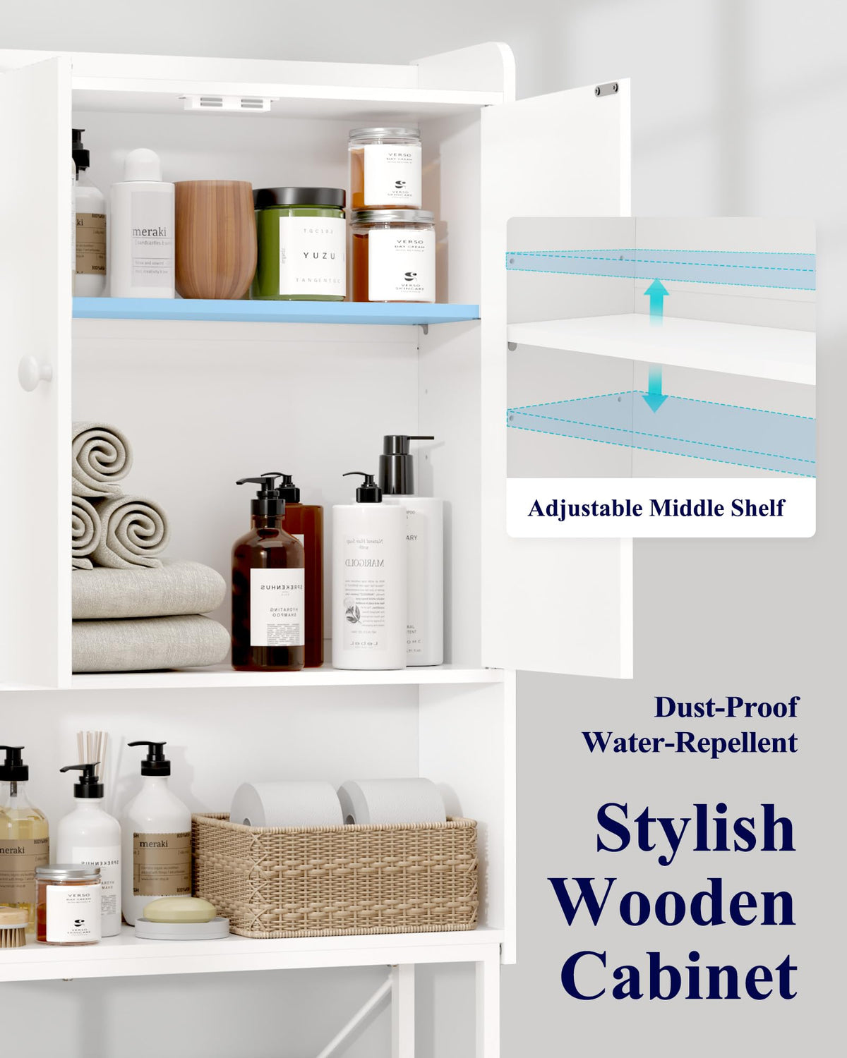 Over Toilet Storage Cabinet with Adjustable Shelf H3056