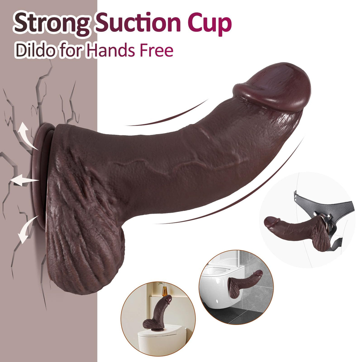 9.21 inch Black Silicone Dildo with Suction Cup N43682