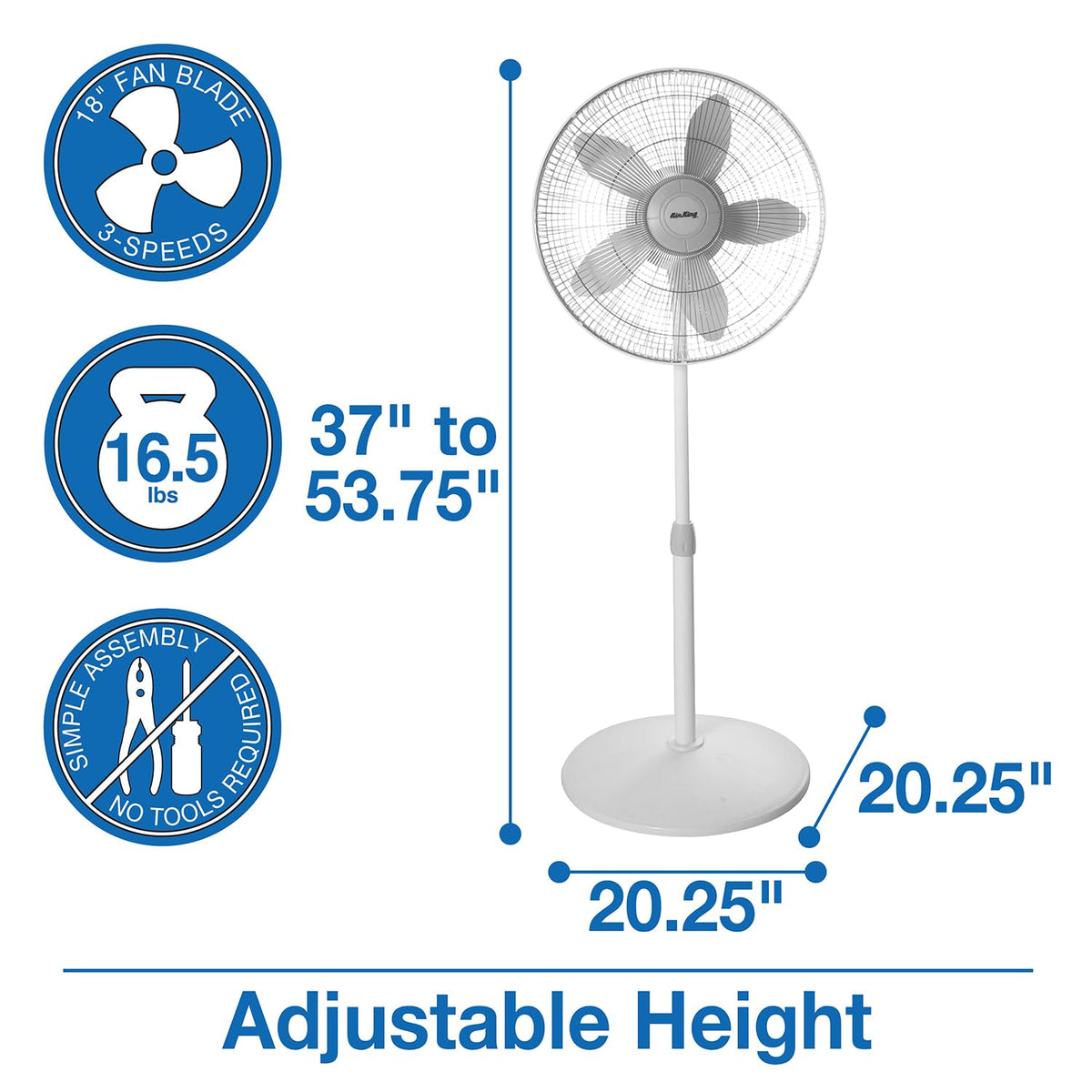 18-Inch 3-Speed Oscillating Pedestal Fan I166397