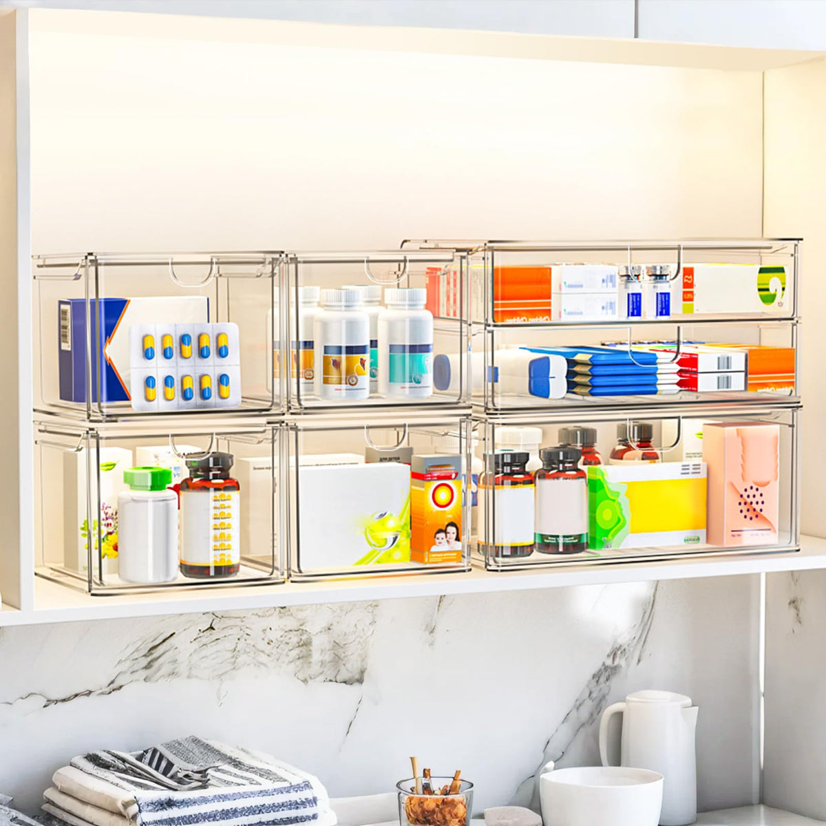 Acrylic Stackable Storage Drawers 6-Pack H3826
