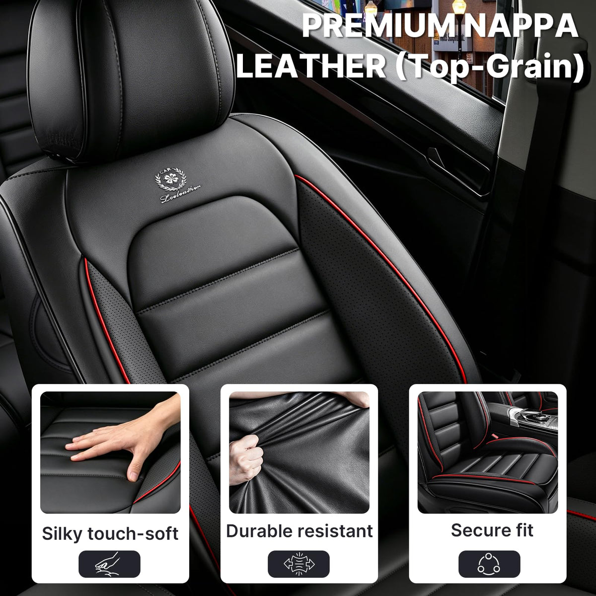 Waterproof Leather Car Seat Covers Set of 5 O915981