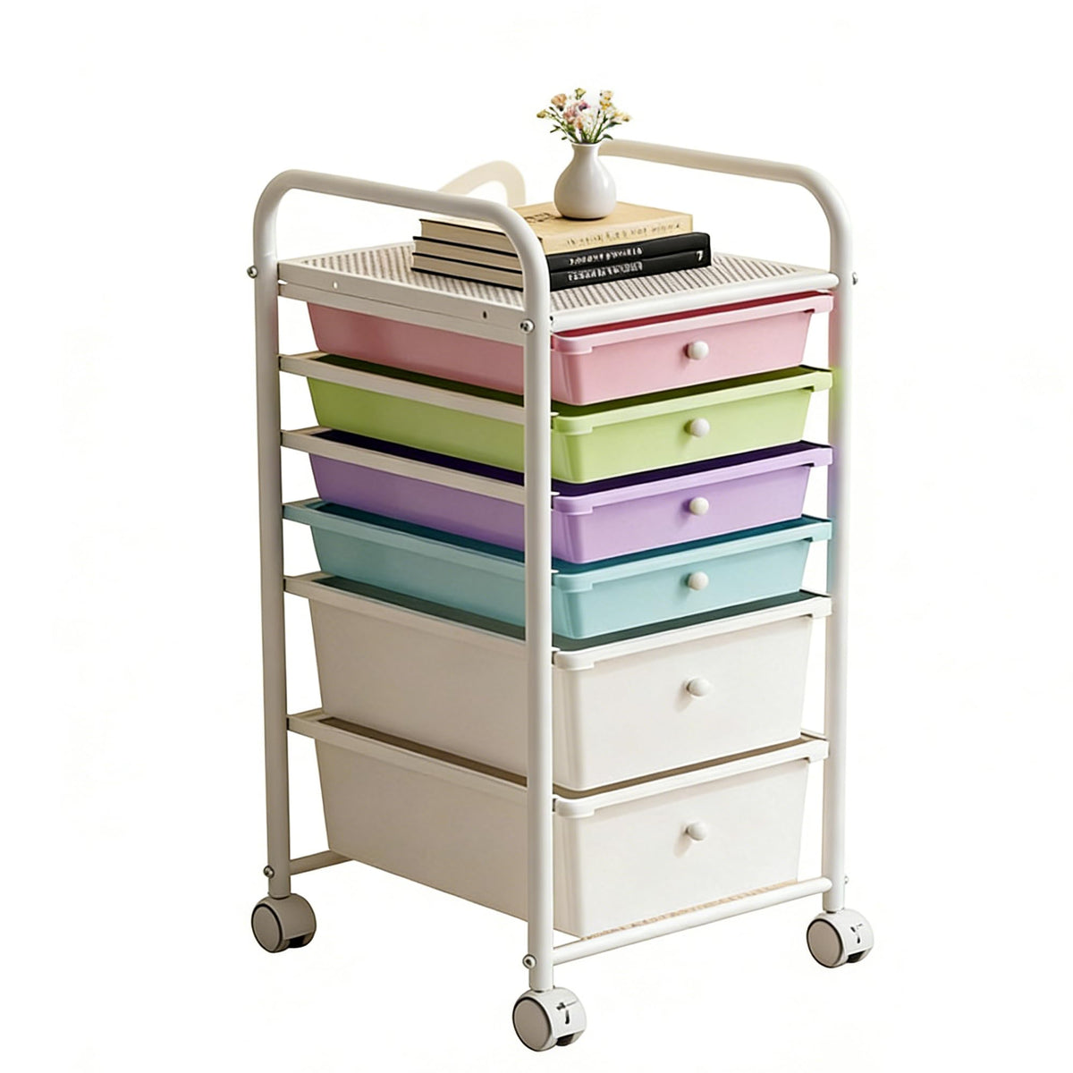 6 Drawers Rolling Storage Cart with Metal Frame J17082