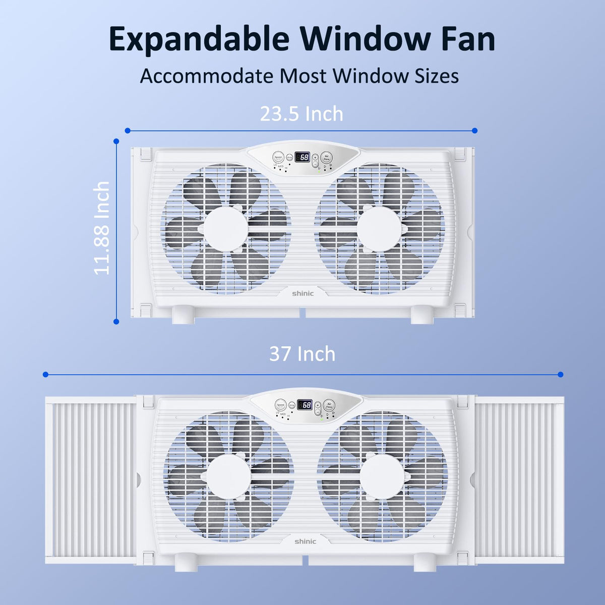Twin Window Fan with 9-Inch Blades, 3 Speeds, Thermostat Control L427222
