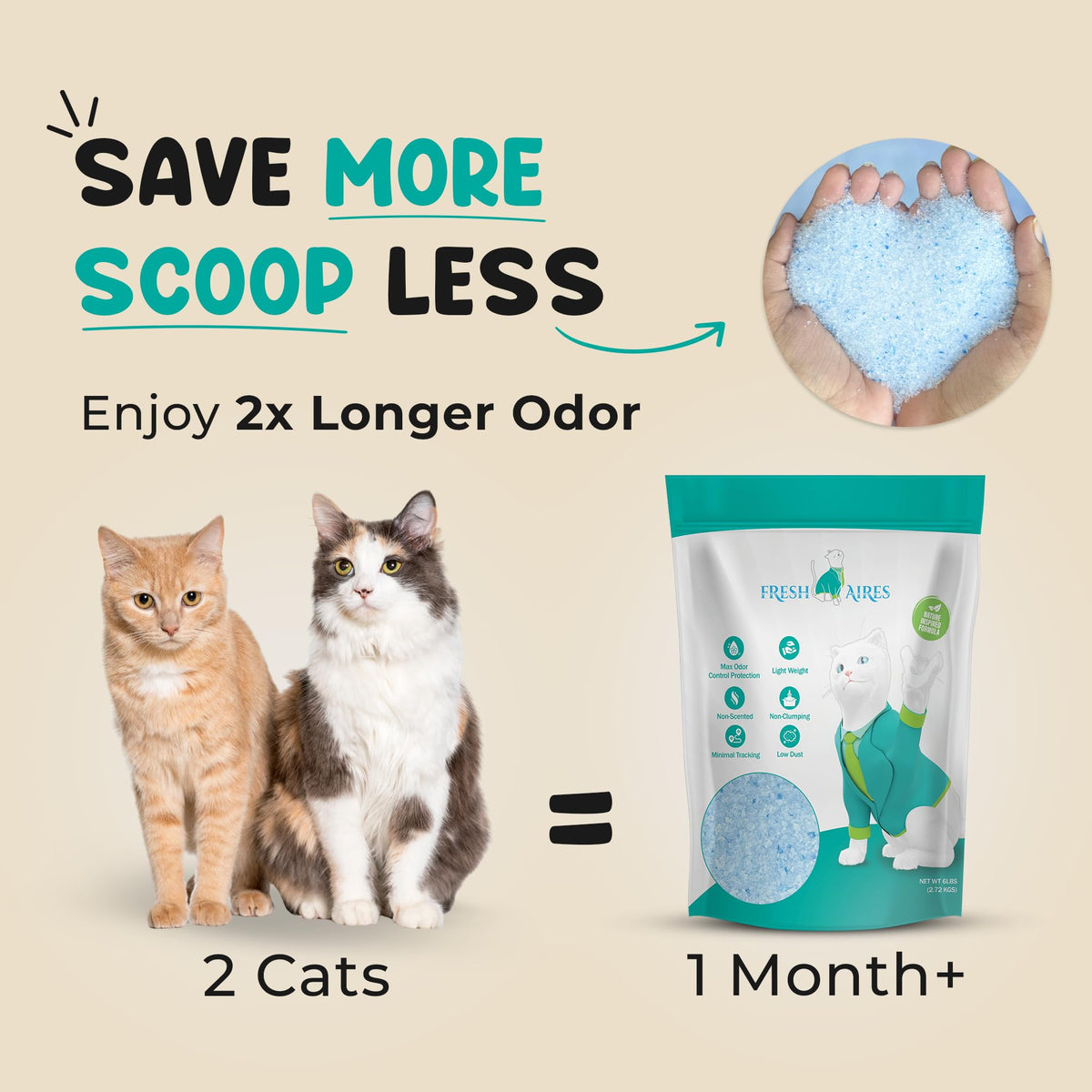 Unscented Lightweight Non-Clumping Crystal Cat Litter Q740230