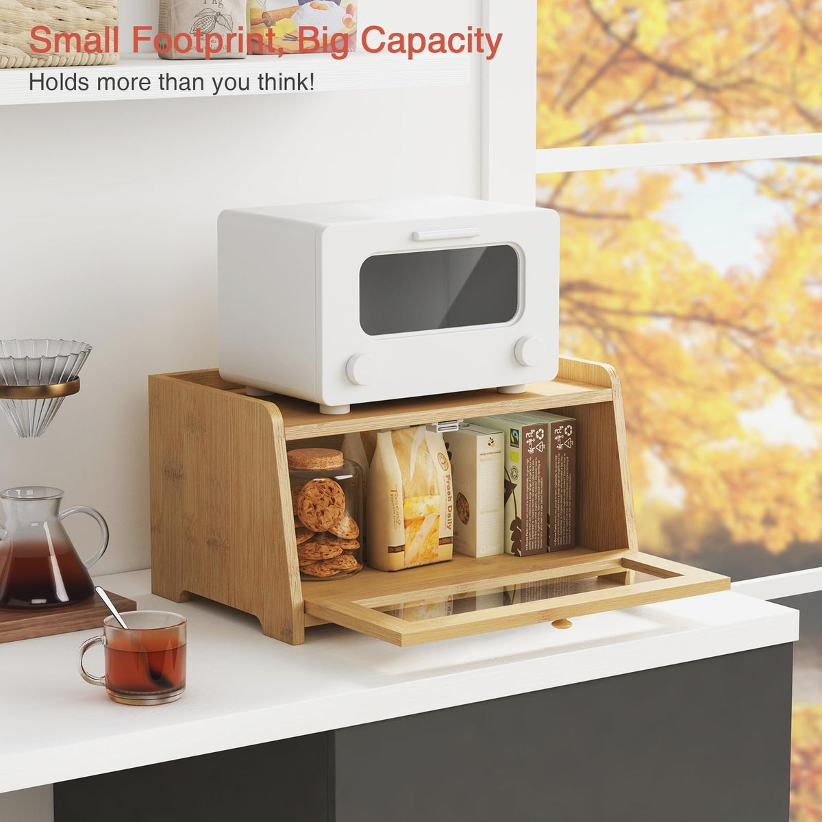 Wood Bread Box with Window H7484