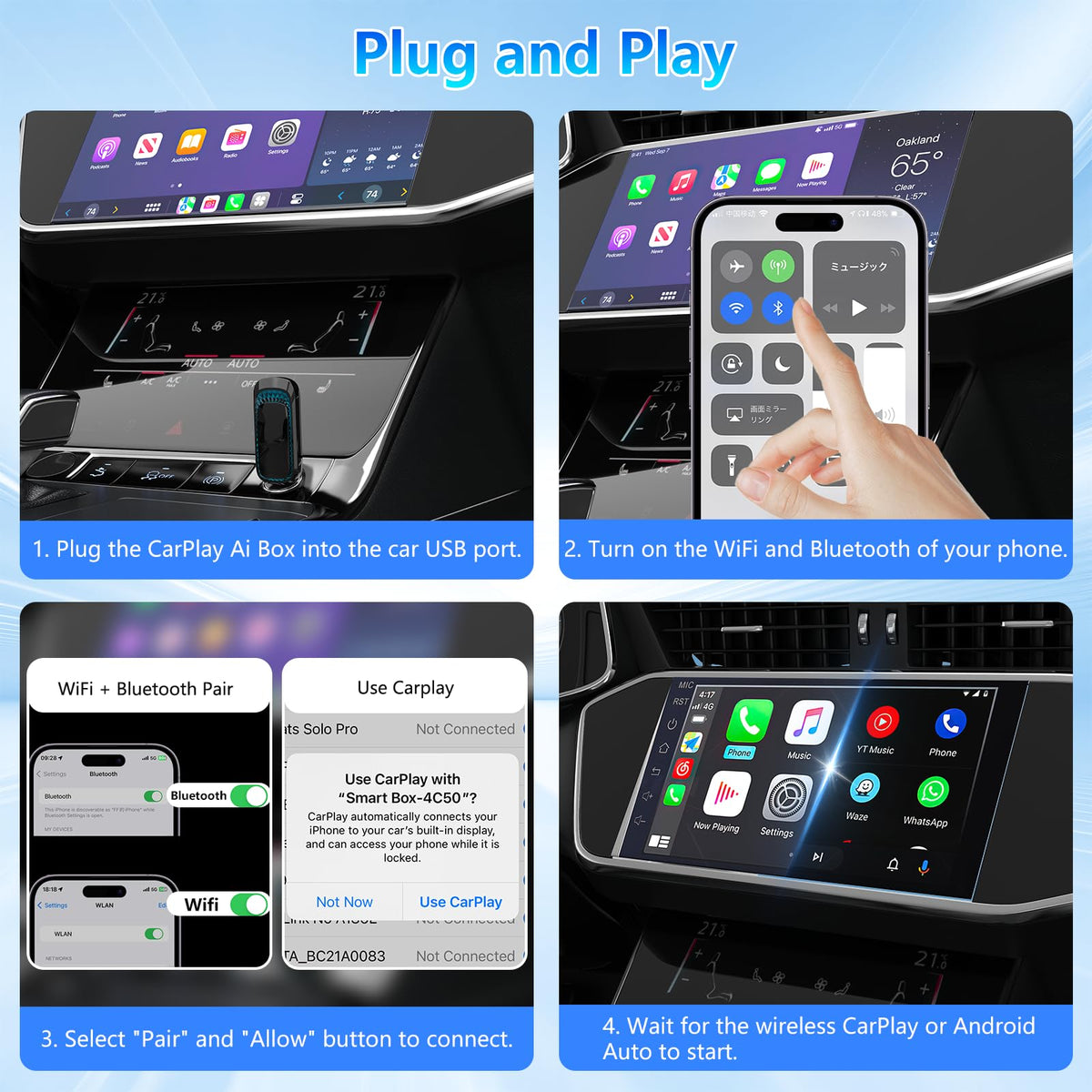 Wireless CarPlay Android Auto Adapter Q6033