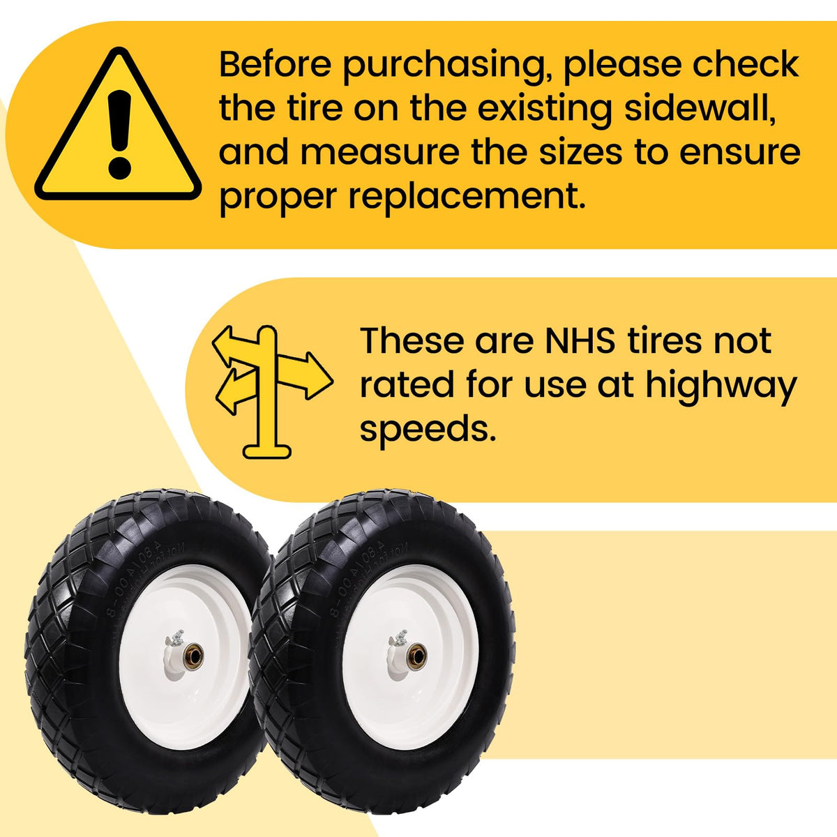 4.80/4.00-8" Flat Free Wheelbarrow Tire and Wheel A899