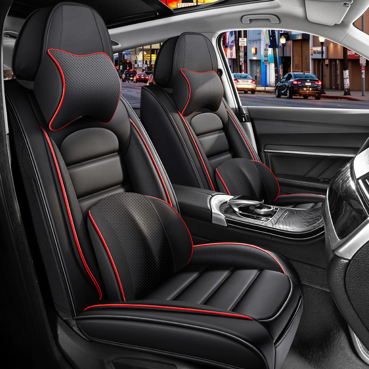 Waterproof Leather Car Seat Covers Set of 5 O915981