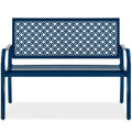 Peacock Blue 2-Person Metal Steel Outdoor Bench Y55253