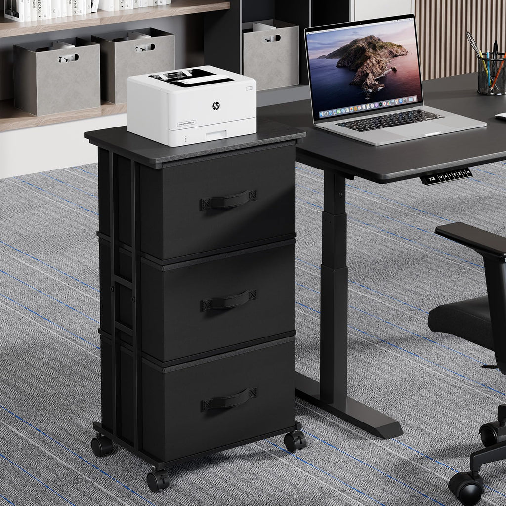 Black 3 Drawer Fabric Dresser M28468