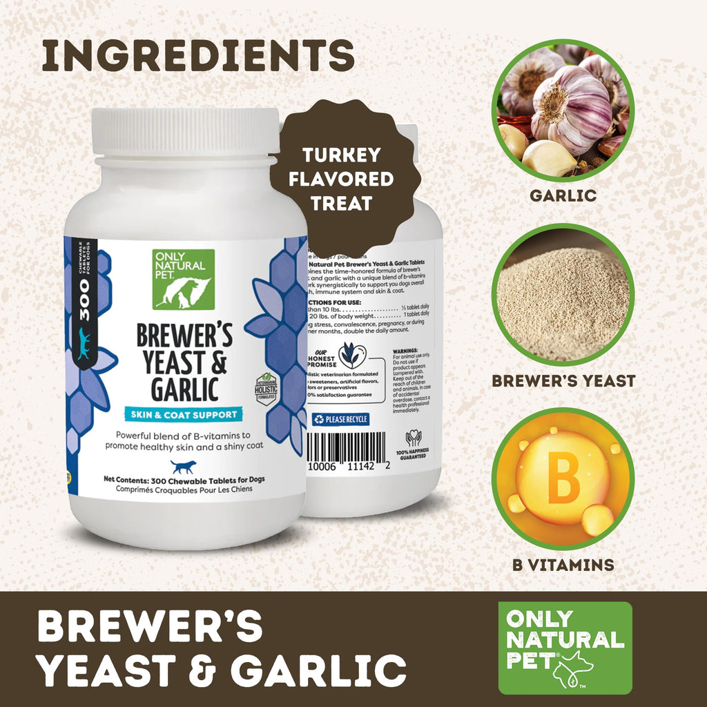 Brewer's Yeast & Garlic Chewables 300 Count Tablet 3 Pack X599