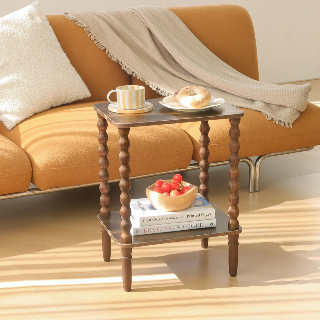 Side Table with 2-Tier Shelf Q1565