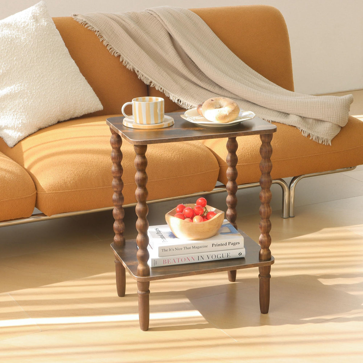 Side Table with 2-Tier Shelf Q1565