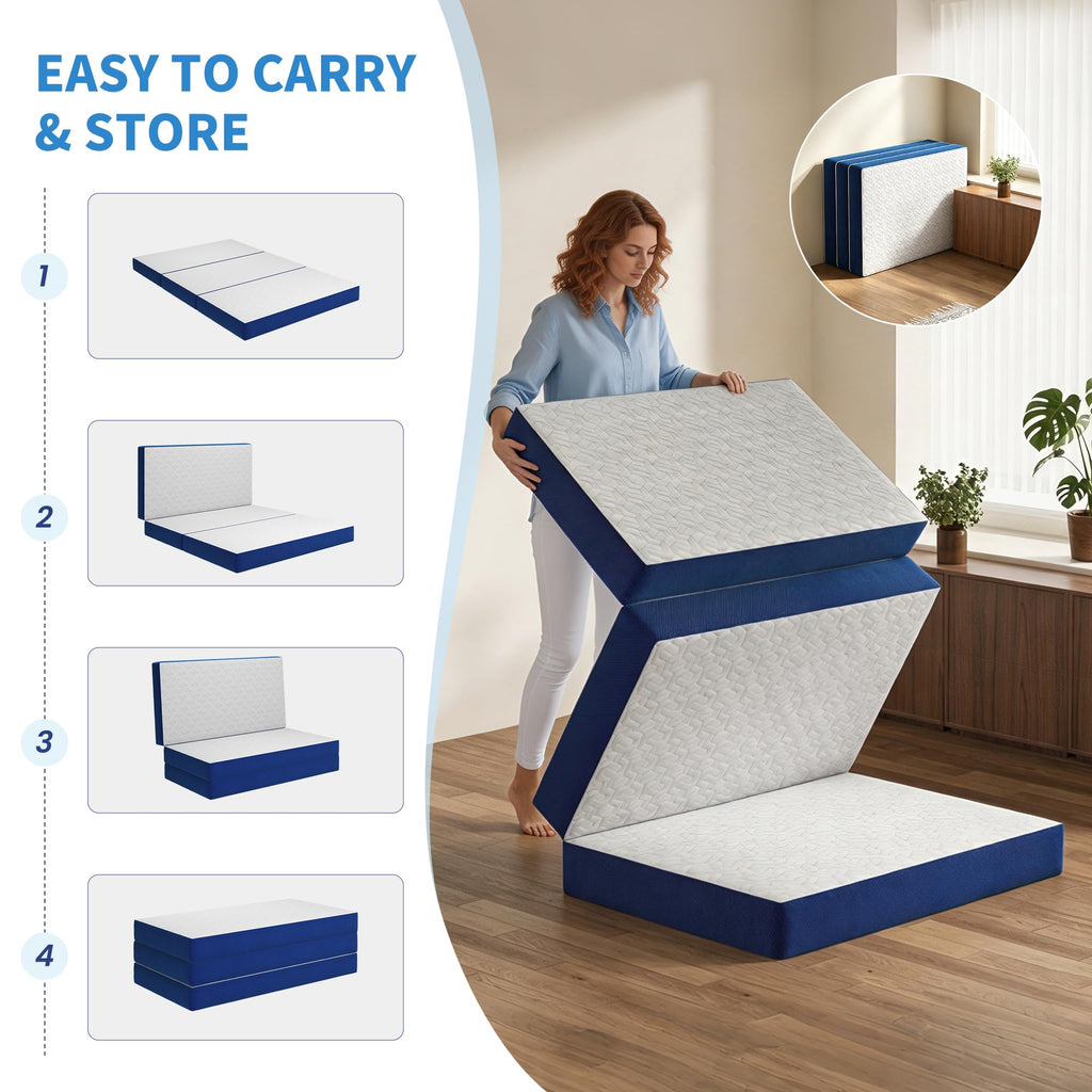Queen 6 Inch Foldable Gel Memory Foam Mattress R715