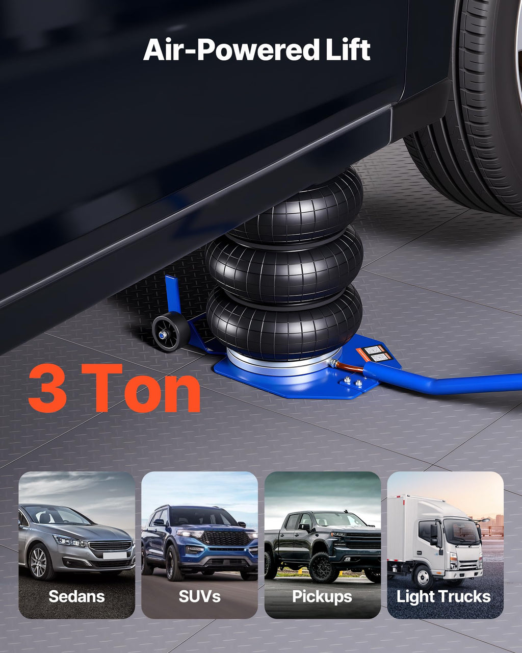 3 Ton Triple Bag Air Jack with Long Handle R81735