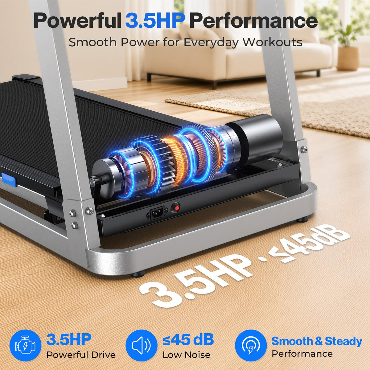Foldable Treadmill with 10% Incline 400 LBS Capacity G53399