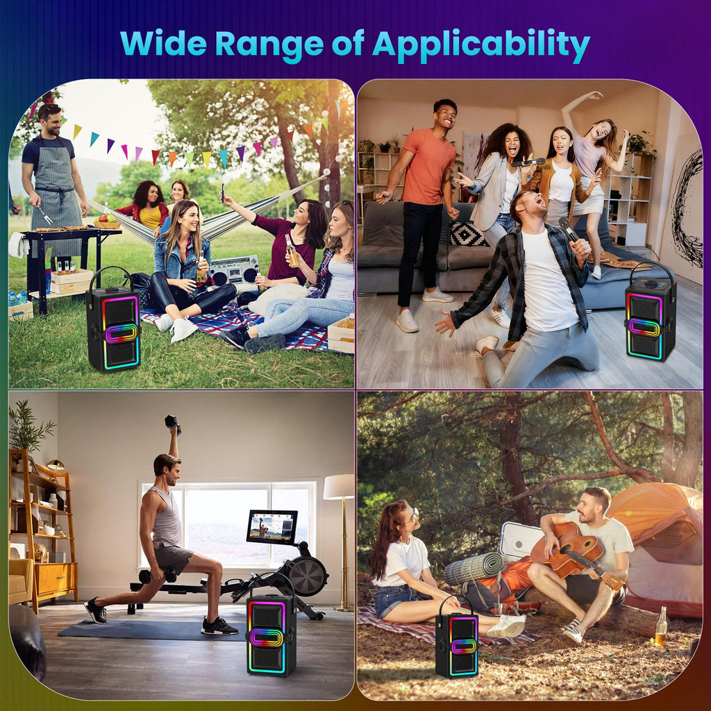 Bluetooth Speaker, 120W Peak Power Portable Wireless (Black) W3927