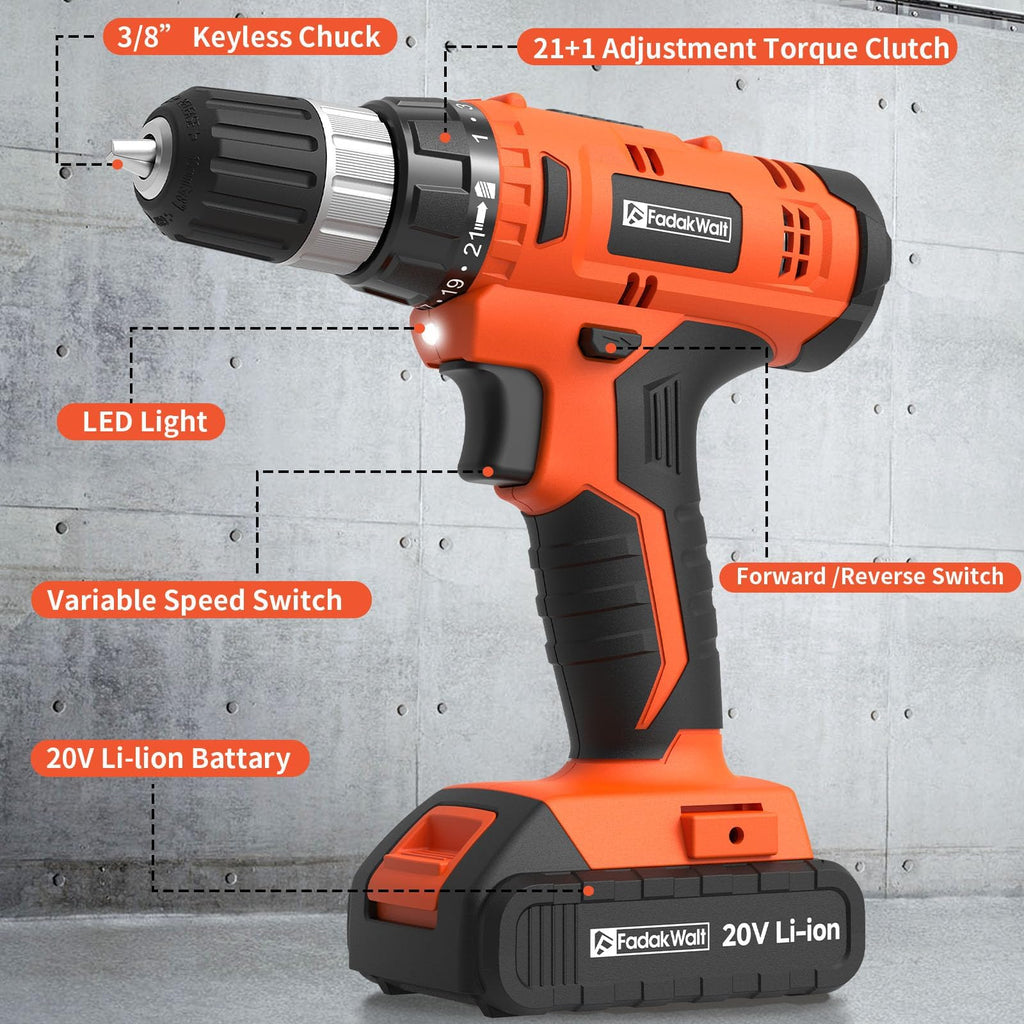 Cordless Drill Set 20V with Battery And Charger F729
