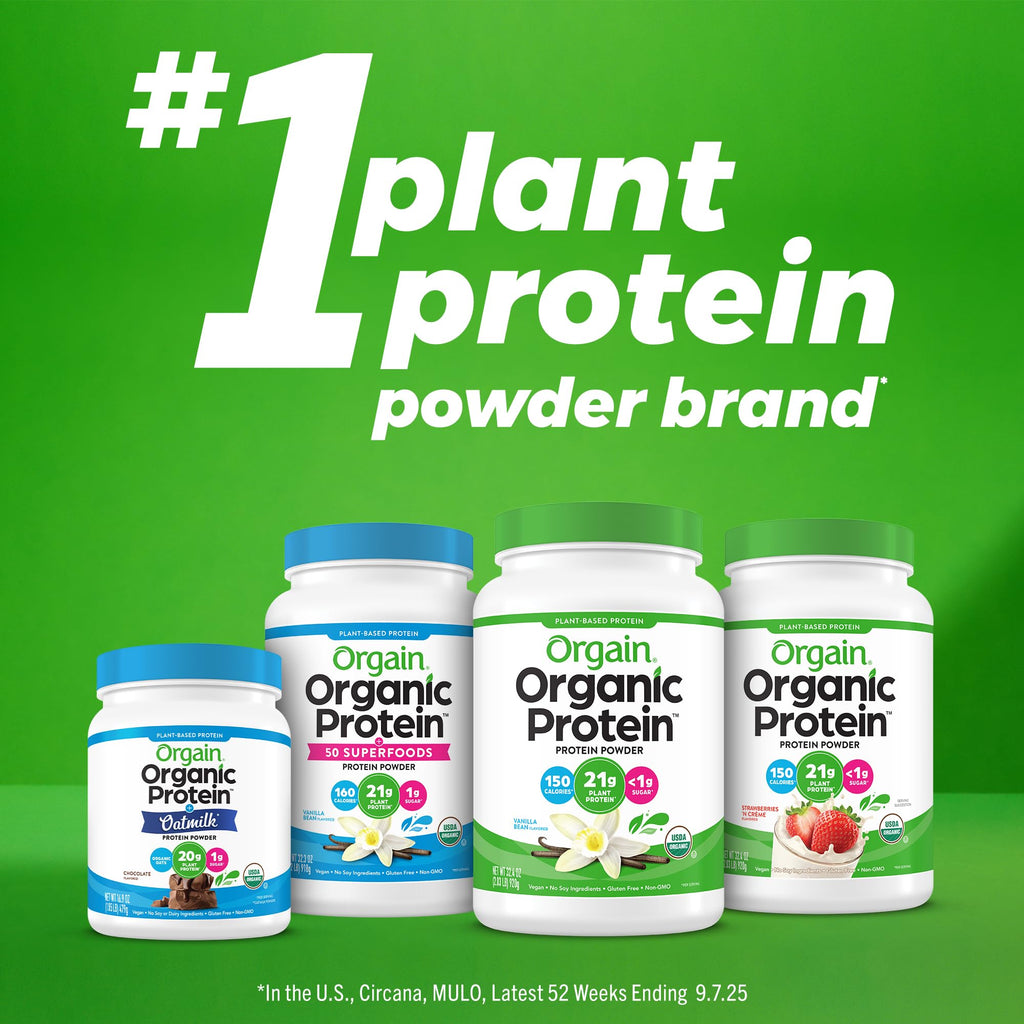 Organic Vegan Protein Powder, Vanilla, 1.25lb J1632