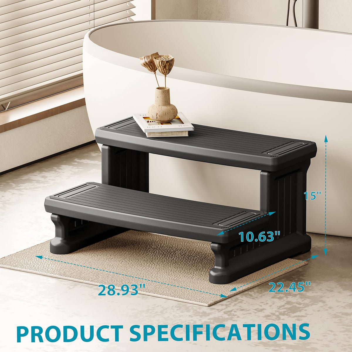 Non-Slip 2-Step Hot Tub Steps H118