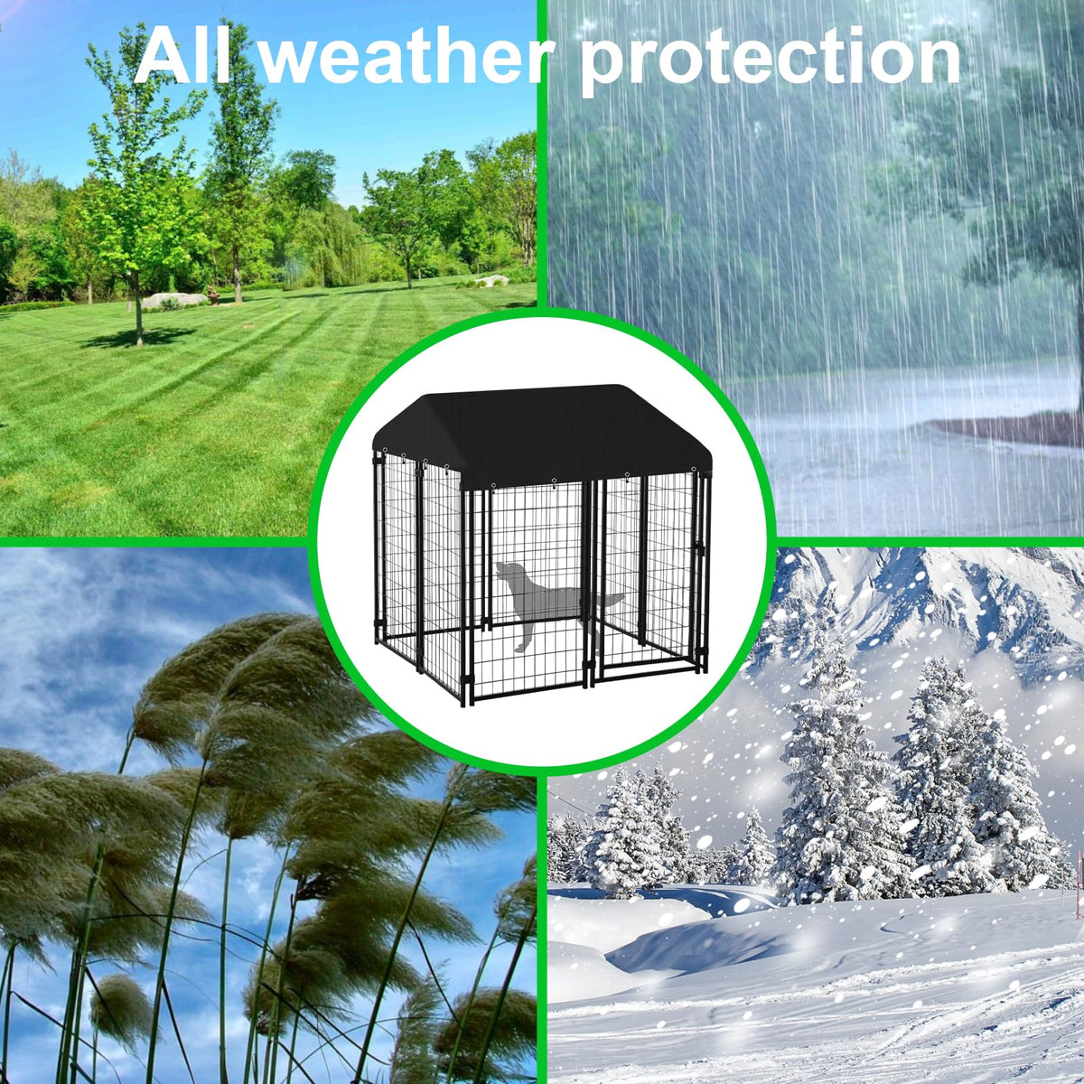 10' x 5' Heavy Duty Waterproof Oxford Cloth Dog Kennel Cover E680
