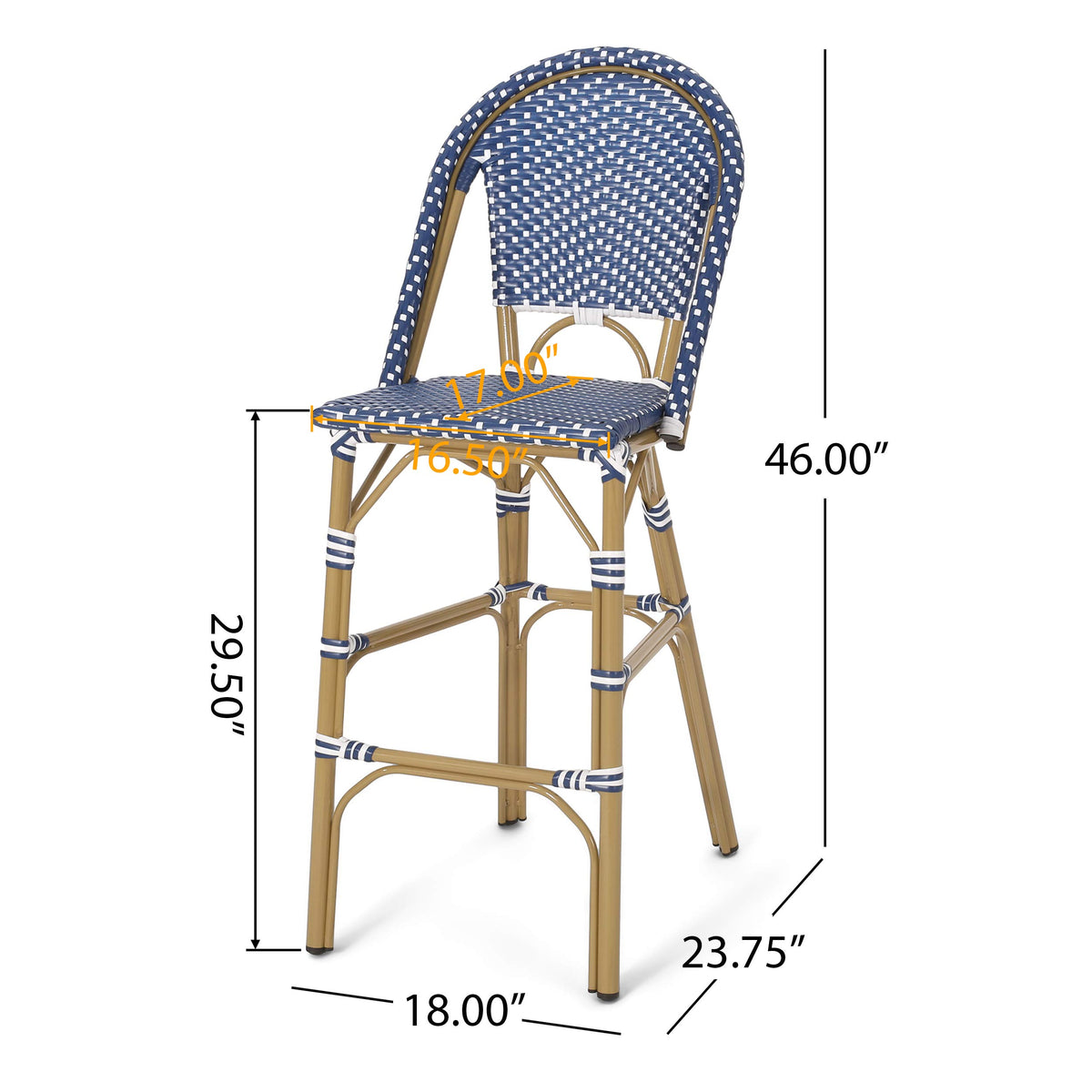 29.5" PE Rattan Bar Stool Set of 2 Q5866