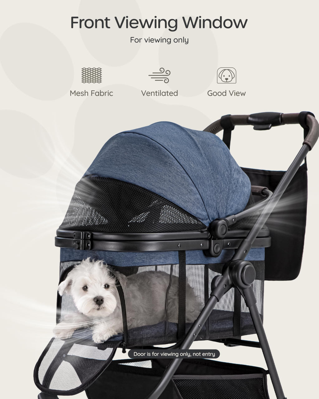 Foldable Pet Stroller with Detachable Carrier I43825