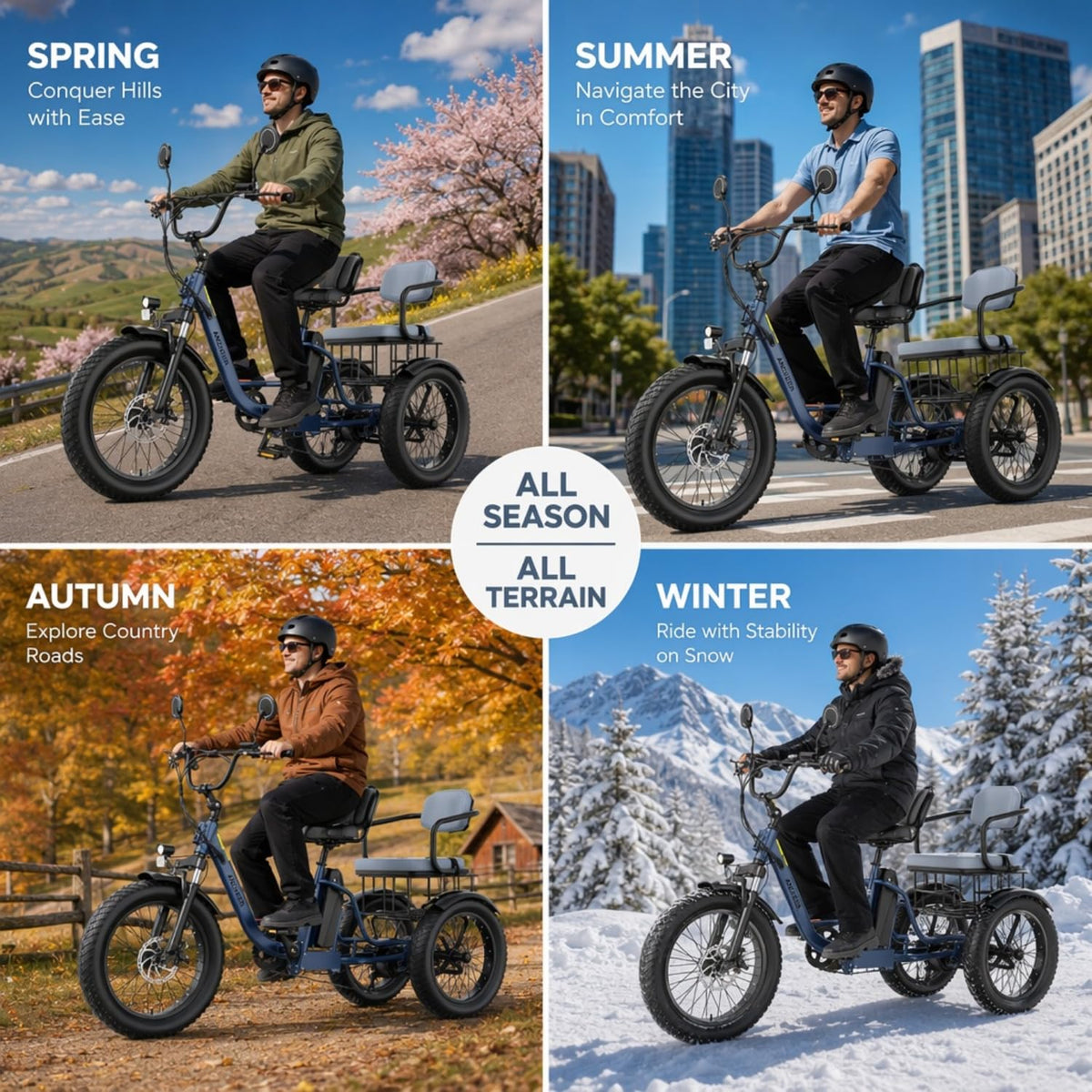 Electric Tricycle for Adults, 600W Folding 24" 3 Wheel L89393