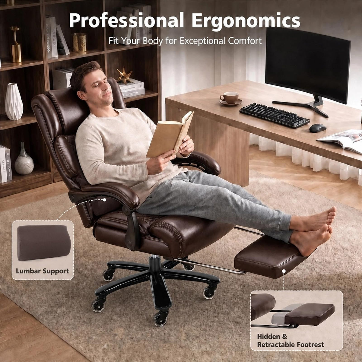Big and Tall Office Chair with Footrest N696192