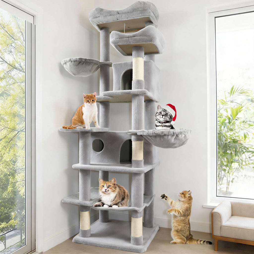 68 Inches Multi-Level Cat Tree Tower with Sisal Scratching Posts N91781