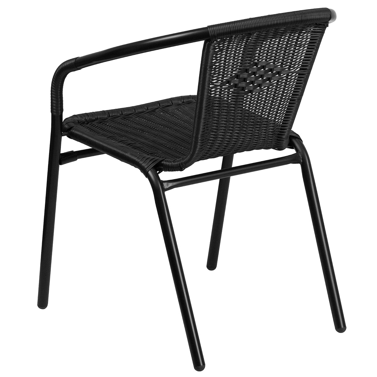 Black Rattan Stackable Dining Chairs Set of 4 E869377