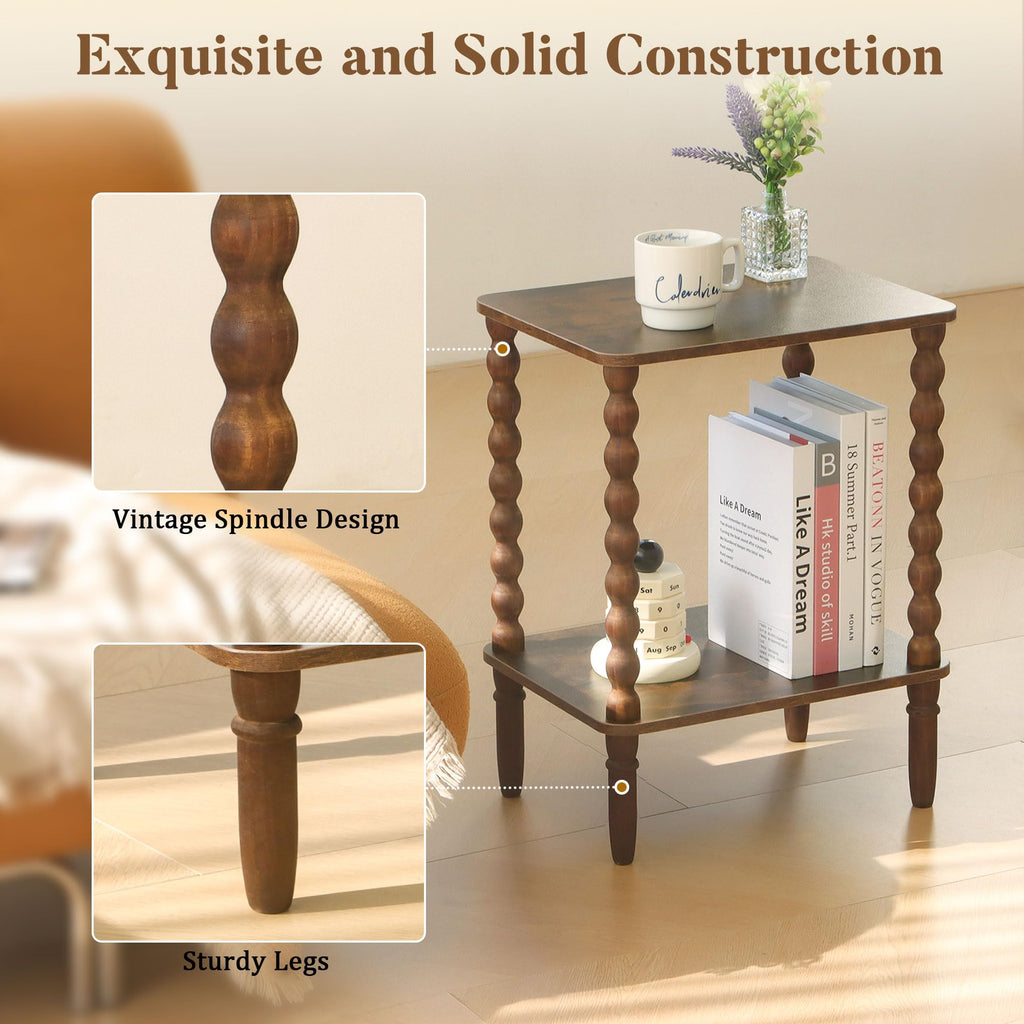 Side Table with 2-Tier Shelf Q1565