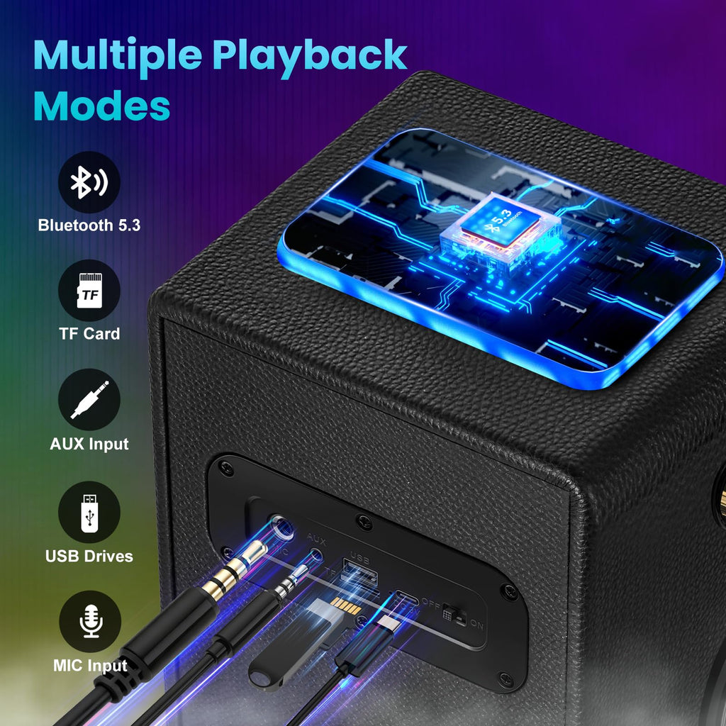 Bluetooth Speaker, 120W Peak Power Portable Wireless (Black) W3927