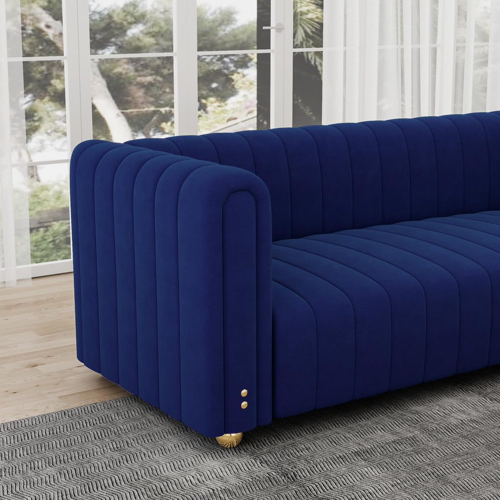 Blue Tufted Velvet Sofa with Metal Legs C185766
