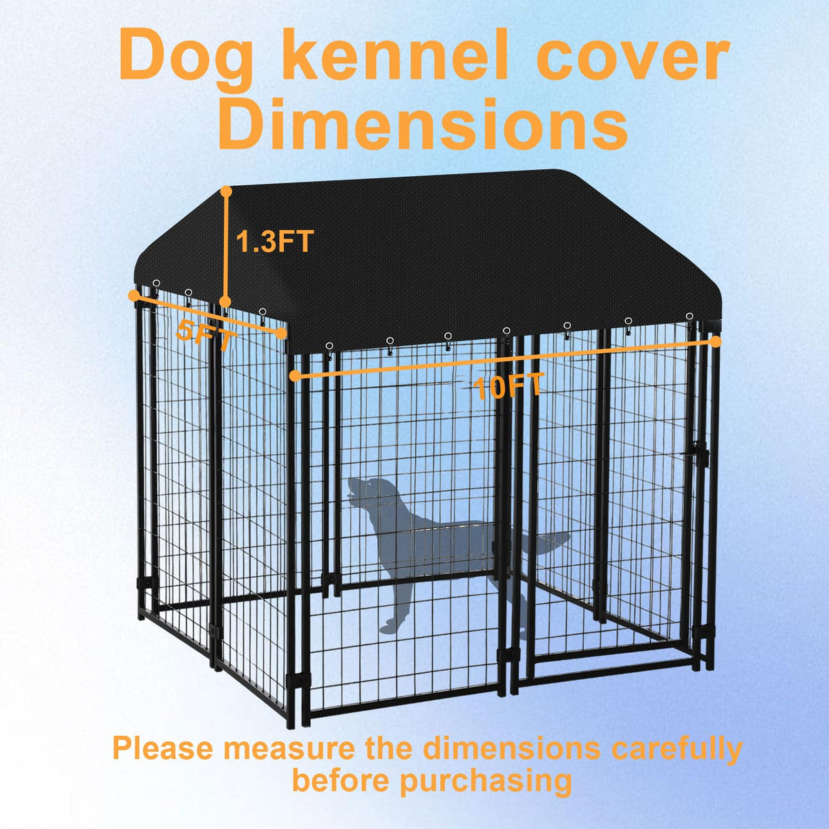 10' x 5' Heavy Duty Waterproof Oxford Cloth Dog Kennel Cover E680
