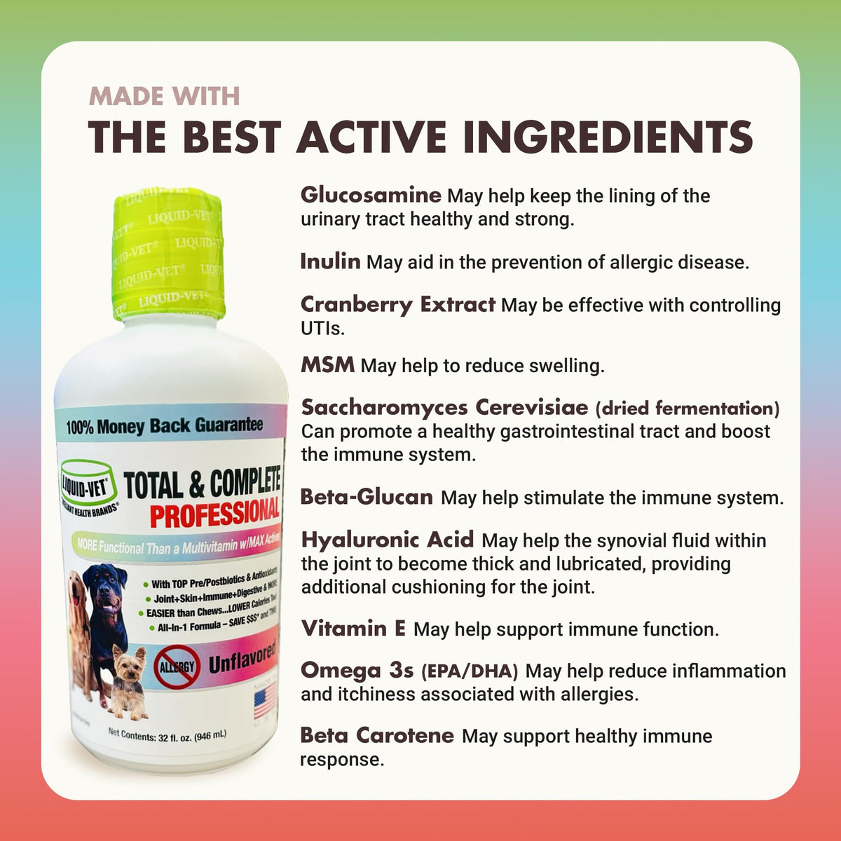 10-in-1 Dog Support 32 oz Unflavored M589
