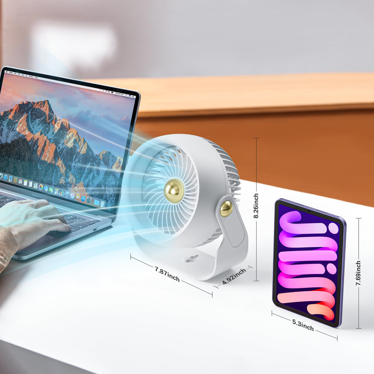Portable Rechargeable 8 Inch Desk Fan V349459