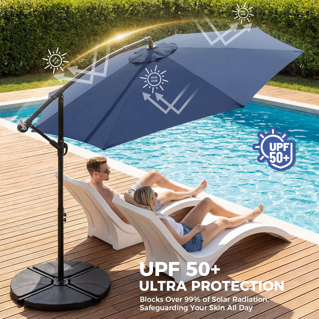 Offset Cantilever Patio Umbrella with Tilt and Crank A131099