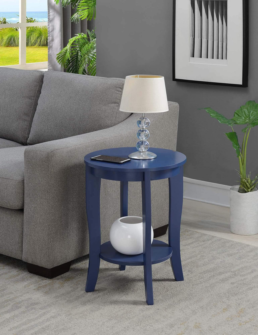 Cobalt Blue Round End Table D88918