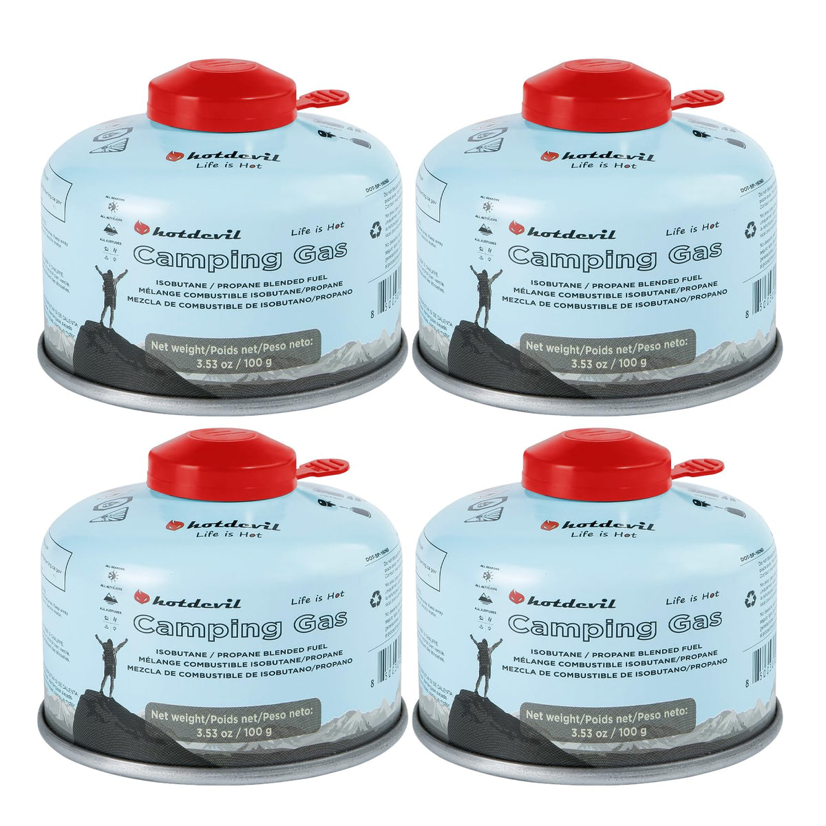 Isobutane Propane Butane Camping Fuel Canister 100 Gram H410