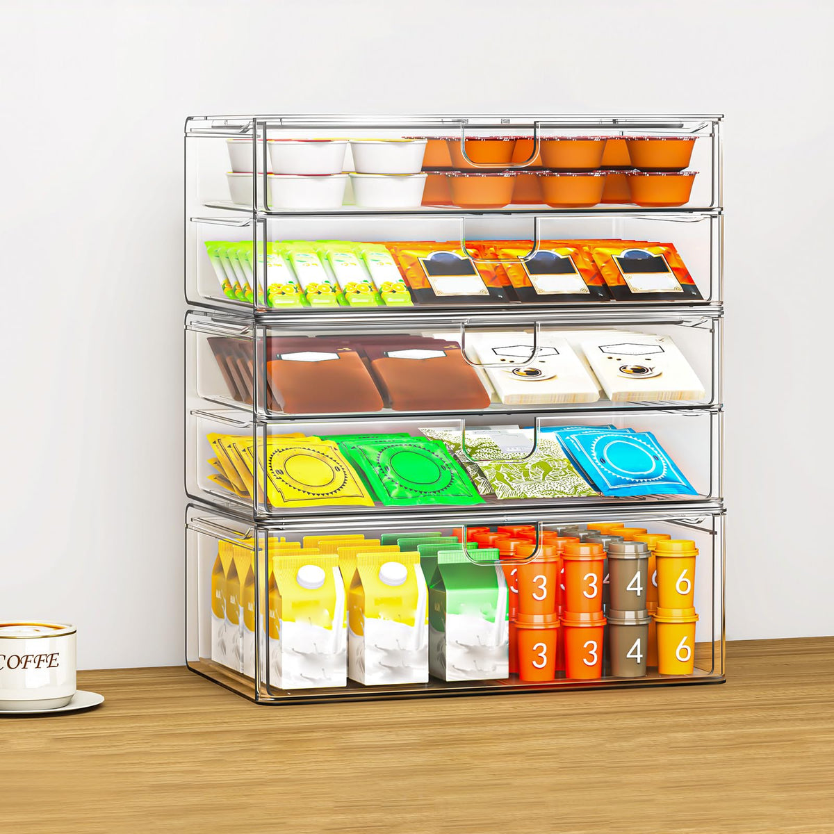 Acrylic Stackable Storage Drawers 6-Pack H3826