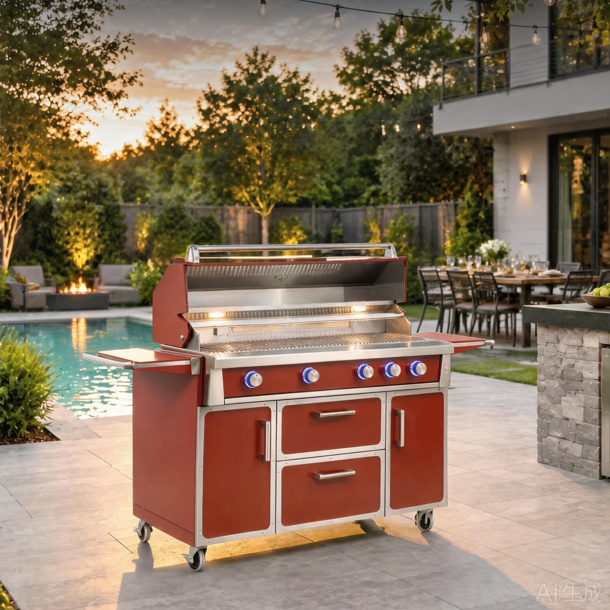 49" 304 Stainless Steel Gas Grill 4 Burner 99,000 BTU B612632