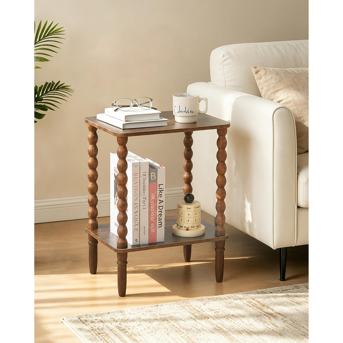 Side Table with 2-Tier Shelf Q1565